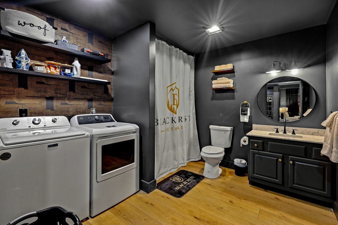 Laundry-level bathroom